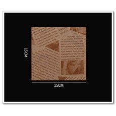 大祺百貨 方形牛皮報紙圖案炸物紙/烘焙紙，防油、食品級接觸，500張, 詳見包裝, 詳見包裝, 15*15cm