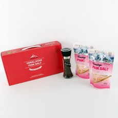 히말라야 핑크 솔트 3종 선물세트 / 암염 소금 후추 그라인더, 1개, 600g