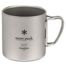 snow peak 雪諾必克 雙層隔熱鈦金屬杯 MG-153 450ml, 1個, 銀色
