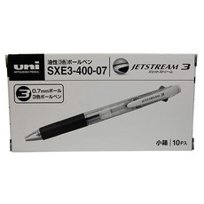 Uni 볼펜 제트스트림 3가지 색상 레드 블루 잉크 0.7mm 블랙 (SXE340007.24), 1 Count (Pack of 1), 초록색