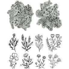 102개 수용성 손 바느질 안정제 자수 스틱 및 스티치 종이 세척 꽃 패턴 애호가 초보자를 위한 편지, Flower/Flower*1