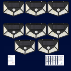 마미픽 KC인증 태양광 100 LED 센서등 야외등 야외조명, 8개