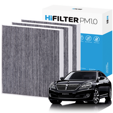 2+1 하이필터 PM 0.3 활성탄 자동차 에어컨 필터 현대 뉴 에쿠스, 3개, 뉴 에쿠스 (2세대/VI) HI-N114