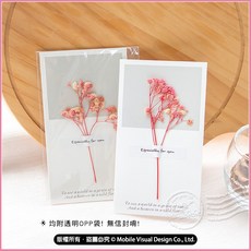 情人節禮物推薦 送禮組合禮袋E款 (金莎 迷你乾燥花束 清新乾燥花卡片) - 附袋子緞帶需DIY組裝 七夕禮物 送女友情人, 1個, ★只要買-粉色滿天星乾燥花卡片X3個