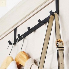 문에거는 가방걸이 방문 도어 걸이 5구 모자 가방 옷걸이, 1-도어걸이-검정