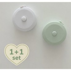 줄자 미니 휴대용 원터치 미니줄자, 1개, 화이트+민트