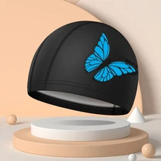 여성용 확대 수영 모자 긴 머리 편안한 프린트 실리콘 액세서리, 11 PU703-black