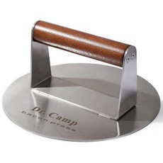Dr.Camp17.8cm7인치스테인리스스틸스매시버거프레스버거스매셔베이컨프레스미트프레스 그리들플랫탑그릴용 단단한나무손잡이 매끄러운바닥 튼튼함원형122104, Round