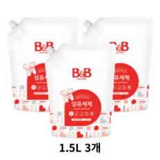 비앤비 섬유세제 리필, 1.5L, 3개