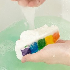rananco 풍성한 거품 입욕제 구름 모양 레인보우 버블 배쓰밤 140g 거품입욕제 구름입욕제, 블루오션, 1개