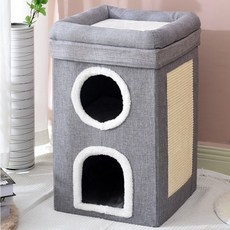 다묘 고양이 숨숨집 텐트 하우스 아파트 고양이집 3층, 1개, 숨숨집-3층