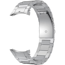 타오미 갤럭시 워치5 프로 전용 무광 날개형 메탈 스트랩 시계줄, 실버