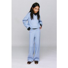 ZARA 자라 니트 와이드 레그 팬츠 - 워싱 블루 AOZ335 MAZ810