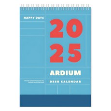 ARDIUM 2025 年快樂日桌曆, 藍色, 1個