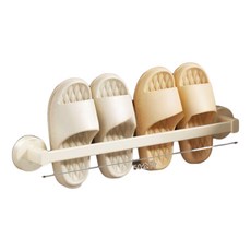 吸盤浴室拖鞋掛架 門後衛浴置物架 壁掛式瀝水廁所收納神器, 1個, 吸盤款50cm, 奶白