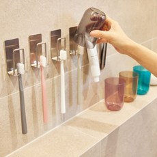 바스텐 무타공 스텐 칫솔걸이 세트, 4인세트, 1세트