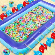 낚시게임 세트 대형 수조 야시장 놀이방 풀 행사 장난감, 낚싯대 5개