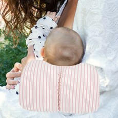 마이베베 모유수유쿠션 분유수유쿠션 팔토시 휴대용 수유쿠션, 핑크 스트라이프