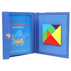 TANGRAM WOODINESS 兒童磁性七巧板, 藍色, 1個, 1人