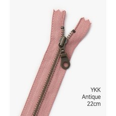 퀼트스타 YKK 클래식 도넛 앤틱지퍼 22cm, 1개, 올드핑크
