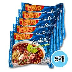 월드푸드 태국라면 와이와이 민스드 포크 똠양 WAIWAI PORK TOMYUM THAI NOODLE, 5개