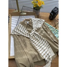 HANLIN 춘추 남녀공용셔츠 기본 투피스 캐주얼 무지 긴팔셔츠 빅사이즈 오버빗셔츠 루즈핏 D1SF5S15