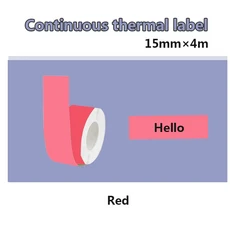 1pcs 15mm * 4m KingJim LR5C MP20 LRRK1C 라벨 TEPRA Lite 프린터와 호환되는 연속 미니 러블리 스티커, Red