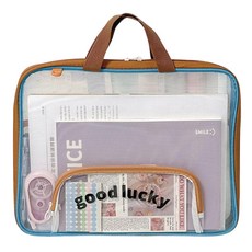 文件收納袋 good lucky 設計, 帶筆袋的手提補習袋-鳴山棕, 1個