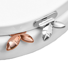 반짝이는일상 변기뚜껑 손잡이 1+1 모던 잎사귀 화장실 커버, 실버+로즈골드