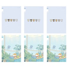 모닝글로리 채움노트 초등 3-6 무제 23줄 2종 x 3p 세트 A, 후와후와 다섯 + 댕댕 수족관, 1세트