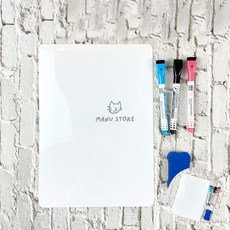 [오마누] 자석칠판시트지 가정용칠판 냉장고화이트보드 A3 고무 자석 화이트보드