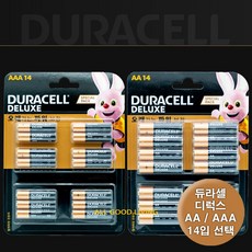 오래가는 듀라셀 디럭스 알카라인 건전지 AA / AAA 14입 / LR6 LR03 배터리, 14개입, 1개