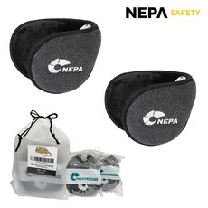 1+1 네파 Safety 플리스 귀마개 브래드캣 파우치형 방한용품 귀도리, 그레이+그레이, 2개