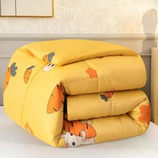 겨울철 학생 건설 현장 노동 보호용 면 누비이불 싱글더블 여름 시원함겨울 따뜻함, F. 해피래디쉬 - 화섬 이불