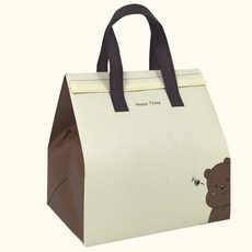 smileorange 보냉가방 보냉백 도시락 보냉백(미니/소형/중형/대형) 은박 보온보냉 테이크아웃 커피 쿨러백 일회용/재사용 아이스가방, 10개, 행복한 곰