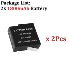 Insta360 Ace Pro/Ace용 1800mAh Pro 카메라 액세서리용 LED 듀얼 충전기, 03 2 Battery