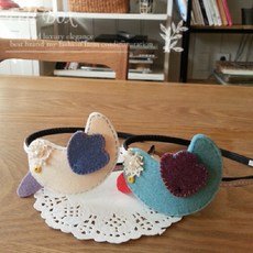 내츄럴 버드 헤어밴드 교구 바느질 펠트diy, 머드옐로우, 1개