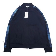 KUON 拼布長袖運動外套 日本海軍藍