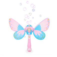 Hi-toys 電動聲光蝴蝶泡泡魔法棒 仙女棒泡泡機, 藍色, 1個