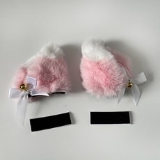 Salimm 귀여운 고양이귀 오토바이 바이크 스쿠터 헬멧 DIY 장식, 핑크화이트