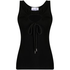 나타샤진코 컷아웃 드로스트링 탱크 탑