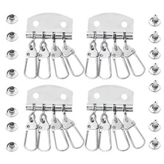 가죽에 대 한 4-6 스냅 후크와 4Pcs 금속 키 홀더 행 Keyring 주최자 공예 지갑 가방 하드웨어 85LC, 02 Four teeth