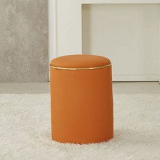 플로바움 로우 인조가죽 원형 수납 화장대 스툴 의자, 1개, 4.오렌지(8104)