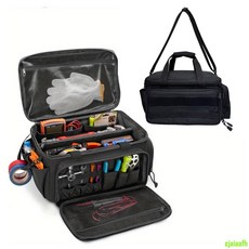 工具包 帶肩帶 14寸 電工工具包 收納袋 男手工具 實用收納包 多功能 工作手提包, 1個, 卡其色,單手提款