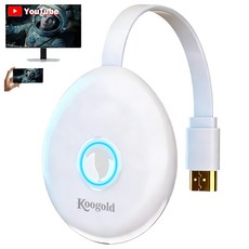 Koogold 5G 4K 미라캐스트 무선미러링 동글 MHL 스마트폰 미러링 Airplay 유튜브 Youtube 호환, 1개