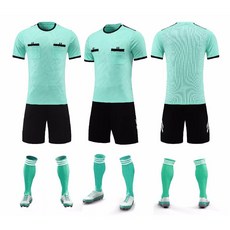 심판 유니폼 축구 심판복 세트 반팔 축구유니폼 심판용, 레이크 블루