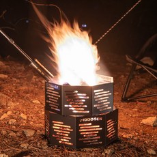 아이두젠 옥타 아이언 불멍 야외 캠핑 화로대 2단 블랙, 2단 화로대 - 블랙, 1개