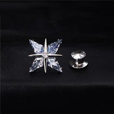 星光領針胸針，金色，男女士西裝襯衫配飾, 1個, 白金色