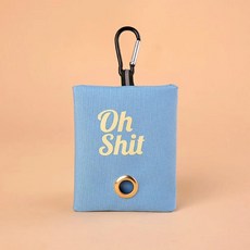 핸즈프리 강아지 배변 봉투 홀더 리드줄 클립형 야외용 휴대용 애완동물 디스펜서 청소 용품, Color: 4. Blue