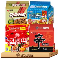 오뚜기 농심 팔도 봉지라면 세트 신라면1 진라면1 짜파게티1 팔도비빔면1 라면스틱1, 1세트
